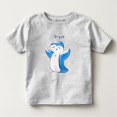 Pengu Gelukkige Pinguïn(Lt Blauw) Peuter Tshirt (Voorkant)