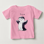 Pengu Gelukkige Pinguïn(Zwart) Peuter Tshirt (Voorkant)