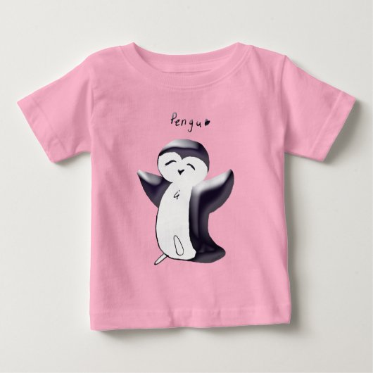Pengu Gelukkige Pinguïn(Zwart) Peuter Tshirt (Voorkant)