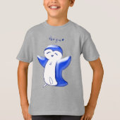 Pengu Happy Penguin (Blauw) Kinder T-shirt (Voorkant)