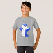 Pengu Happy Penguin (Blauw) Kinder T-shirt (Voorkant volledig)