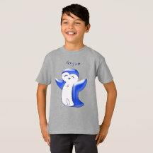 Pengu Happy Penguin (Blauw) Kinder T-shirt