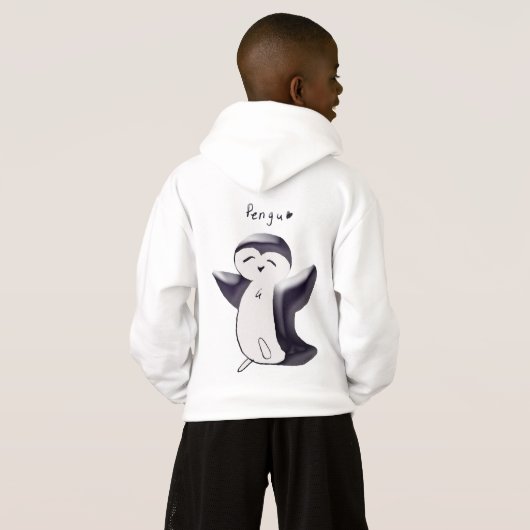 Pengu Happy Penguin Fun Club (Black-W) Kinder Hood (Achterkant volledig)