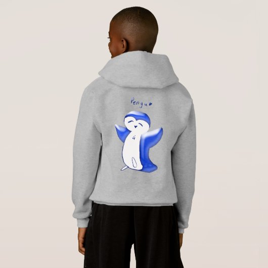 Pengu Happy Penguin Fun Club (Blue-G) Kinder Hoodi (Achterkant volledig)