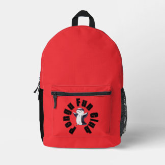 Pengu Happy Penguin Fun Club (Zwart-Rood) Kinder Bedrukte Rugzak