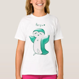 Pengu Happy Penguin (Groen) Kinder T-shirt