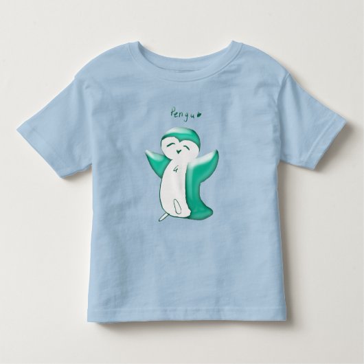 Pengu Happy Penguin (Groen) Peuter Tshirt (Voorkant)