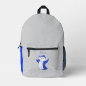 Pengu Happy Penguin Kinder Blauwgrijs Bedrukte Rugzak (Voorkant)