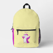 Pengu Happy Penguin Kinder roze-geel Bedrukte Rugzak (Voorkant)