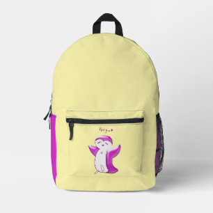 Pengu Happy Penguin Kinder roze-geel Bedrukte Rugzak