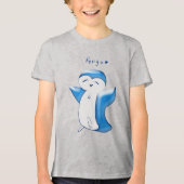 Pengu Happy Penguin (LtBlue) Kinder Tshirt (Voorkant)