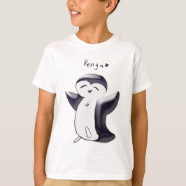 Pengu Happy Penguin (Zwart) Kinder T-shirt