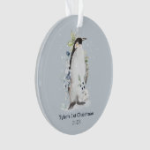 Penguin 1st Christmas Blue Gepersonaliseerd Orname Ornament (voorkant)
