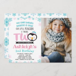 Penguin 2e verjaardag uitnodiging met foto