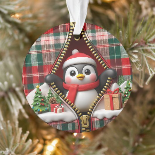 Penguin 3D Christmas Ceramic Ornament (Boom)