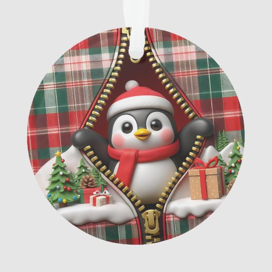 Penguin 3D Christmas Ceramic Ornament (achterkant)
