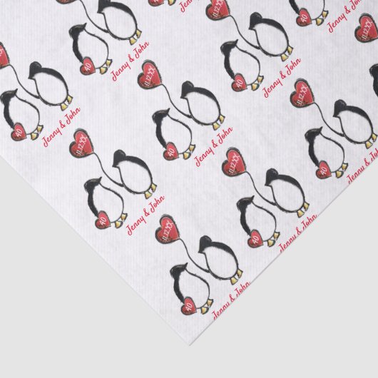 Penguin 40th of een huwelijksfeest tissuepapier (Detail)