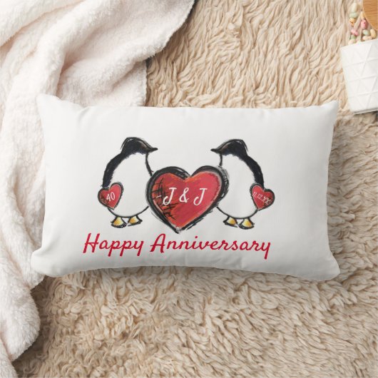 Penguin 40th ruby bruiloft kussen (Deken)