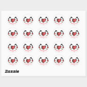 Penguin 40th ruby bruiloft ronde sticker (Vel)