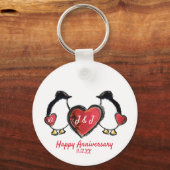 Penguin 40th ruby bruiloft sleutelhanger (Voorkant)