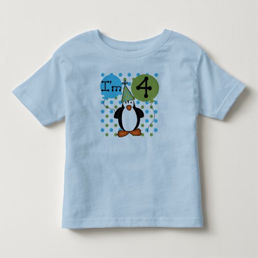 Penguin 4th Birthday Kinder Shirts (Voorkant)