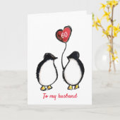 Penguin 60e verjaardag of een kaart van de echtgen (Gele Bloem)