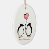 Penguin 60ste verjaardag van de vrouw keramisch ornament (Rechts)