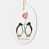 Penguin 60ste verjaardag van de vrouw keramisch ornament (Links)