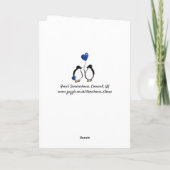 Penguin 65th sapphire bruiloft kaart (Achterkant)