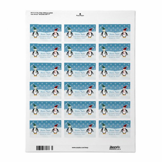 Penguin Adresetiketten Etiket (Full Sheet)
