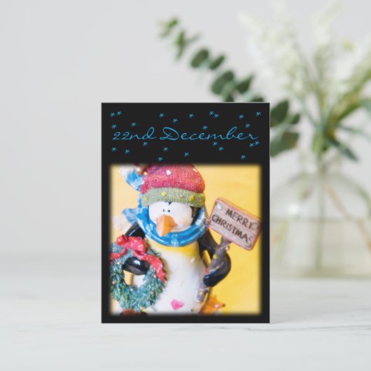 Penguin ・ Advent Calendar Briefkaart (Staand voorkant)