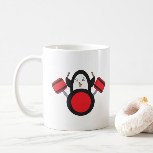 Penguin-afspeeltrommelset Koffiemok (Met donut)