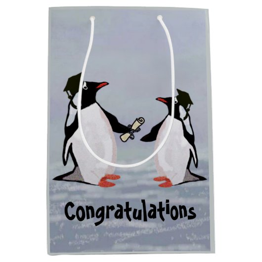 Penguin Afstudeerders Gift Bags Medium Cadeauzakje (Voorkant)