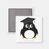 Penguin Afstuderen Design - Vierkante magneet (Voorkant / Achterkant)
