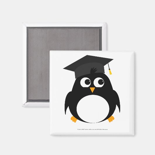 Penguin Afstuderen Design - Vierkante magneet (Voorkant / Achterkant)