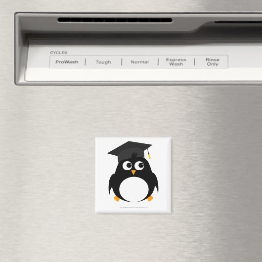 Penguin Afstuderen Design - Vierkante magneet (Insitu (Vaatwasser))