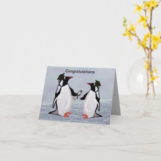 Penguin Afstuderen Kaarten (Gele Bloem)