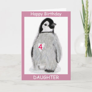 PENGUIN AGINA HEART CARD-verjaardag enz personalis Kaart