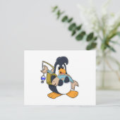 Penguin als Angler met vis Briefkaart (Staand voorkant)