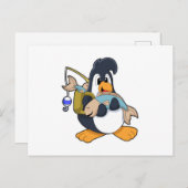 Penguin als Angler met vis Briefkaart (Voorkant / Achterkant)