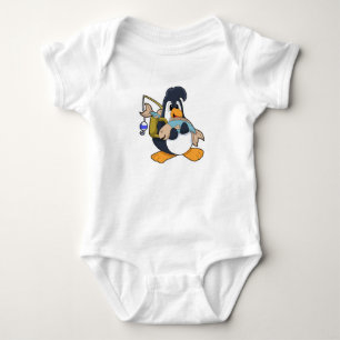 Penguin als Angler met vis Romper