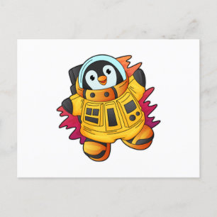 Penguin als astronaut in Suit Briefkaart
