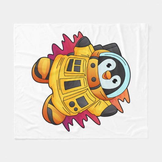 Penguin als astronaut in Suit Fleece Deken (Voorkant (Horizontaal))