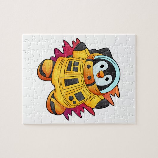 Penguin als astronaut in Suit Legpuzzel (Horizontaal)