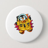 Penguin als astronaut in Suit Ronde Button 7,6 Cm (Voorkant)