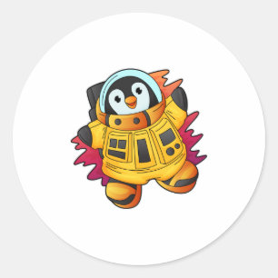 Penguin als astronaut in Suit Ronde Sticker