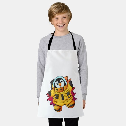 Penguin als astronaut in Suit Schort (Gedragen)