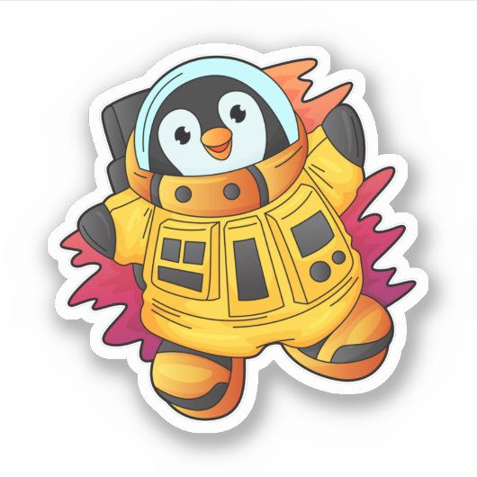 Penguin als astronaut in Suit Sticker (Voorkant)