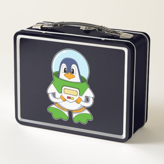Penguin als astronaut met kostuum (Achterkant)