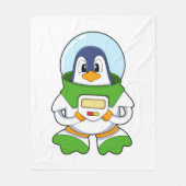 Penguin als astronaut met kostuum fleece deken (Voorkant)